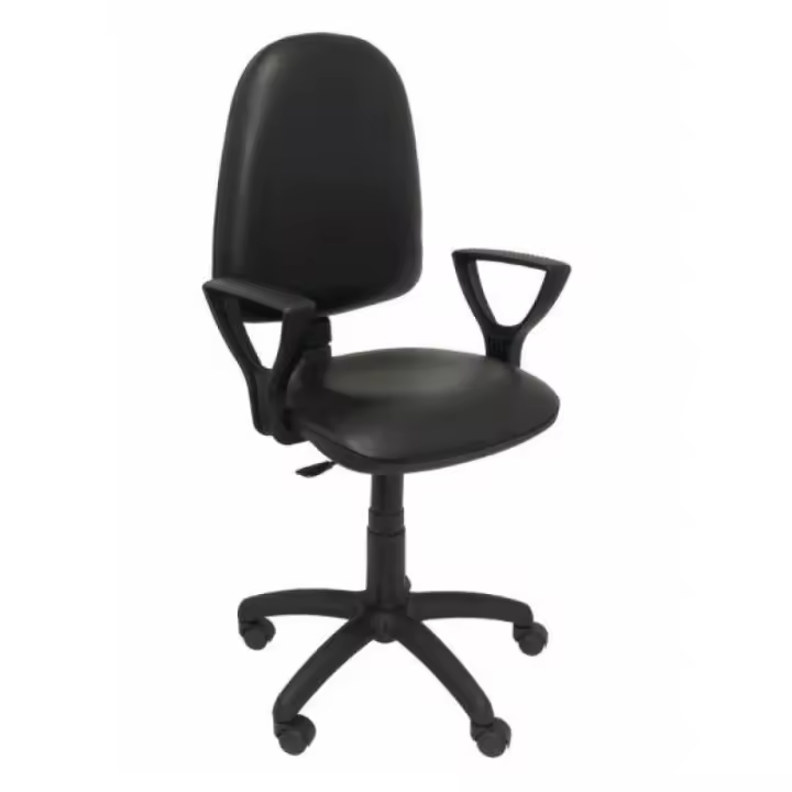 Silla ayna similpiel negro con braz - 1