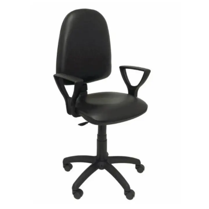 Silla ayna similpiel negro con braz - 1