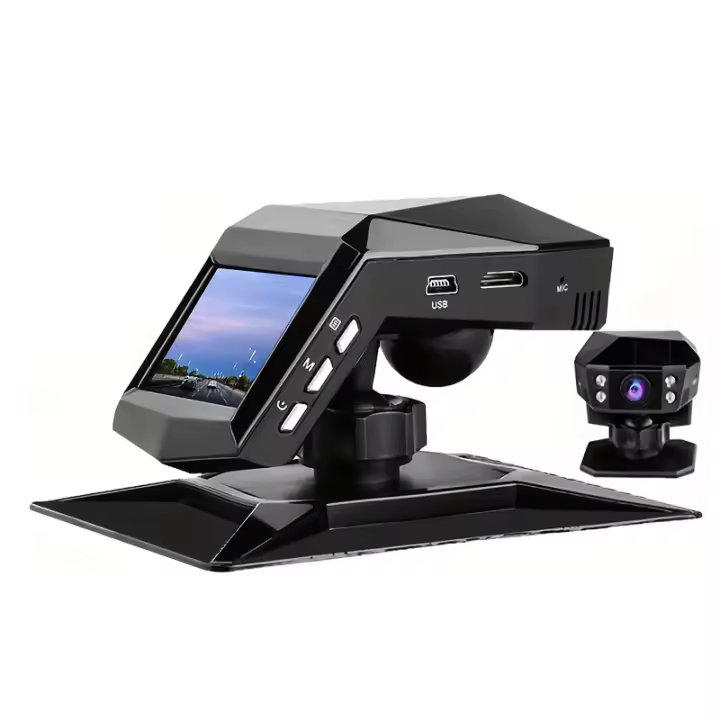 Cámara de tablero de coche de video de conducción Full HD 1080P con grabadora de video DVR de coche LCD de consola central, ángulo amplio de 170° WDR, visión nocturna, monitor de estacionamiento - 1