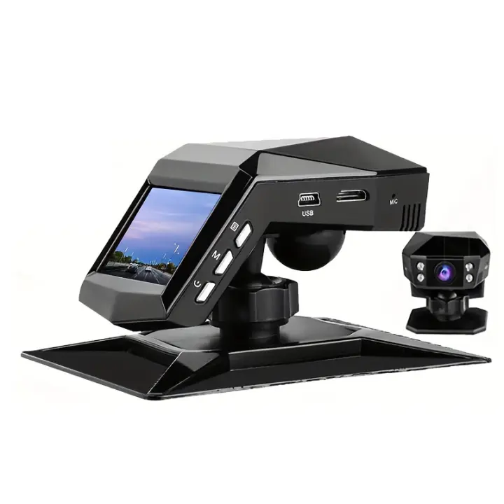 Cámara de tablero de coche de video de conducción Full HD 1080P con grabadora de video DVR de coche LCD de consola central, ángulo amplio de 170° WDR, visión nocturna, monitor de estacionamiento - 1