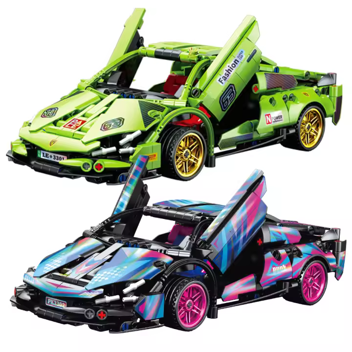 HUIQIBAO High-Tech Bloque De Construcción De Carreras Super 586PCS 1/18 Con Retroceso Vehículo MOC Juguete De Construcción Para Niños - 1