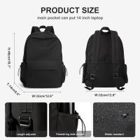 Mochila Escolar Negra, Linda mochila para adolescentes de la escuela, mochila casual, mochila Ligera, Negro - details 0