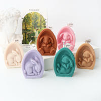 Molde De Cera De Conejo De Pascua En Forma De Huevo Medio De Silicona Alimentaria Para Hacer Sabanas Y Velas Regalo Para Manualidades - details 3