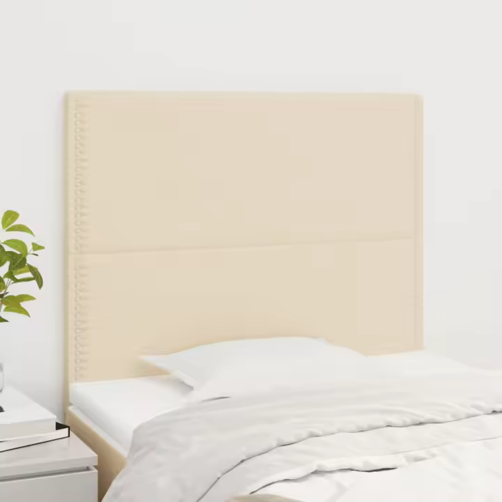 vidaXL Cabeceros 2 unidades de tela color crema 80x5x78/88 cm - 1