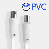 TEMCO Cable de Antena Blanco 1,8m 3m 5m, Macho a Macho, Alargador de Antena, Cable para TV, Cable Antena para Television, con 1 Clavija angular. Cable Antena de TV acodado de 75 Ohm, - details 6