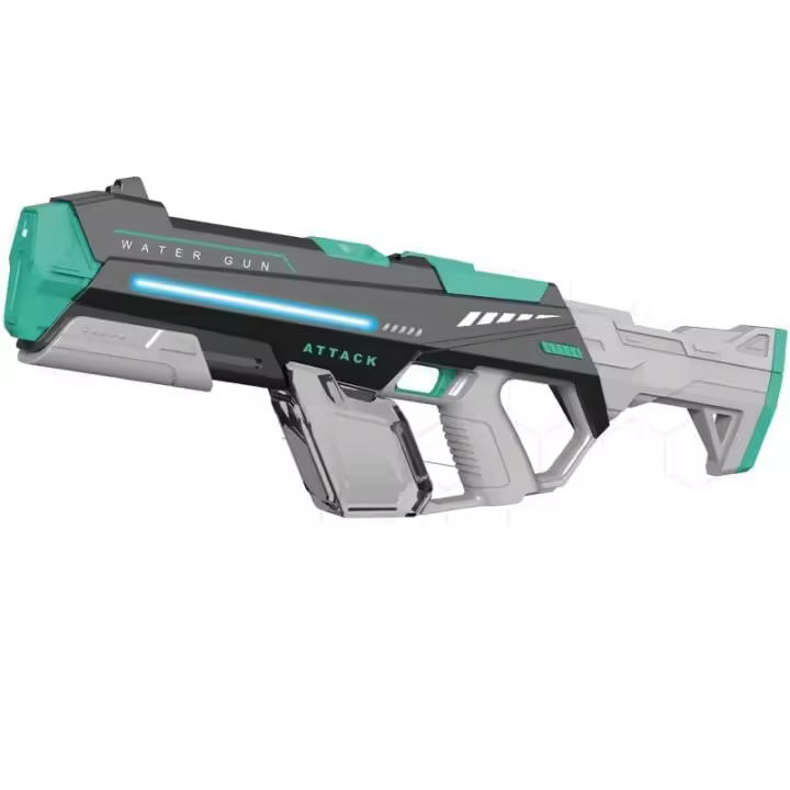 Pistola de agua eléctrica automática con absorción de agua, capacidad de 610 cc, modo de doble disparo, pistola de agua de verano, juguete para piscina, fiesta, playa y exteriores watergun party beach - 1