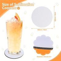 30PCS Coasters De Sublimación Lavables 10cm Suaves Anti-Derrame Bendecibles Para DIY Ocasiones Festivas - details 2