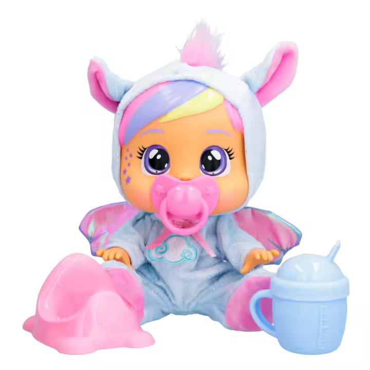 BEBÉS LLORONES Loving Care Fantasy Jenna | Muñeca bebé Que Llora lágrimas de Verdad con Pijama y 3 Accesorios - Juguete y Regalo para Niños y Niñas de 3 Años - 1