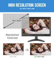 Monitor LCD Portátil KTYDKP 10.1" Con Entrada De Video 2 Canales AV/VGA/HDMI/BNC Pantalla Rotable Con Altavoz USB Para Coche - details 4