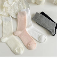 Calcetines De Mujer Color Sólido Primavera Verano Malla Hueca Calcetines Largos Respirables Casual Blancos Delgados Cómodos - details 3