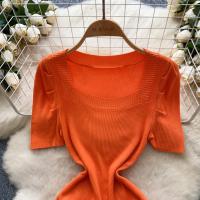 Vestido De Punto REALEFT Vintage De Verano Para Mujer Con Mangas Escaleras Estilo Casual Cuello Cuadrado Ajustado Hasta La Cintura - details 22