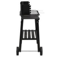 vidaXL Barbacoa de carbón con ruedas acero negro - details 3