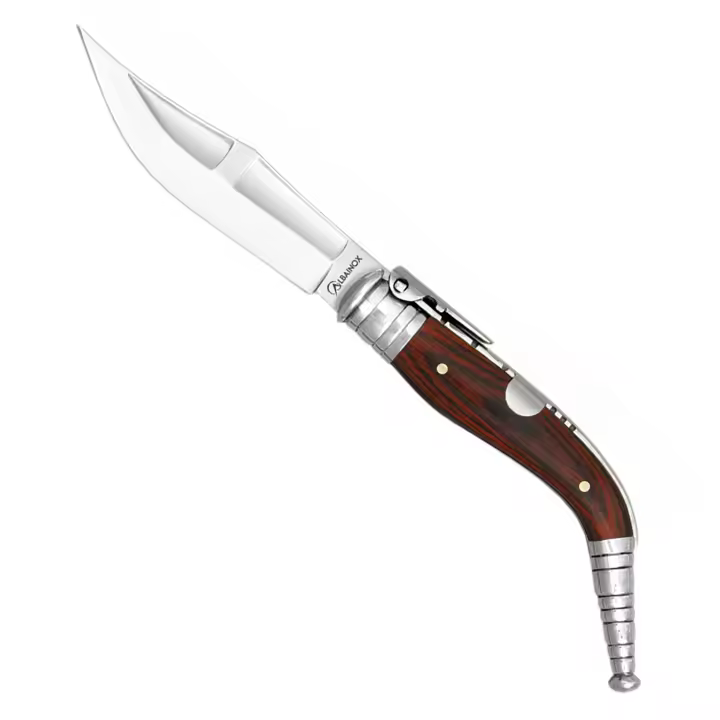 Navaja Albainox - Bandolera Carraca, Acero Inoxidable. Hoja de 11 cm. Mango de Stamina Roja, Campig Caza, 04014 - 1