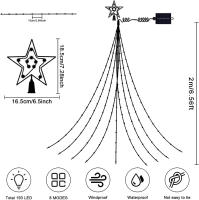 Cadenas De Luces Solar Impermeable De 9.8Ft Con 280 LED Y 8 Modos Para Jardín Camping Decoraciones Navideñas Al Aire Libre Pentagram - details 4
