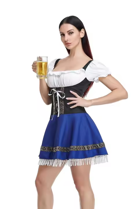 Vestido de Fiesta Elegante para Mujer en Oktoberfest Disfraz de Sirvienta de Cerveza Bavaria Alemana para Cosplay Parada de Taverna - 1