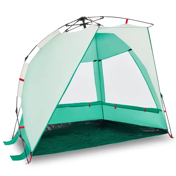 vidaXL Tienda de playa 2 personas impermeable apertura rápida verde - 1