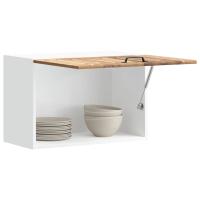 vidaXL Armario de pared de cocina Lucca madera ingeniería blanca en color Blanco/Roble ahumado/Roble Sonoma y más | almacenamiento funcional diseño moderno para baño dormitorio sala - details 3