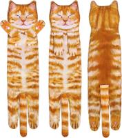 Divertidos Gatos Toalla de Mano-Decoración Gato Toalla Colgantes para Baño Trapos de Cocina-Animal Absorbente suave Toallas-regalos Graciosos Para Originales Mujer Amantes de Los Gatos-Sonrisa Naranja - details 4
