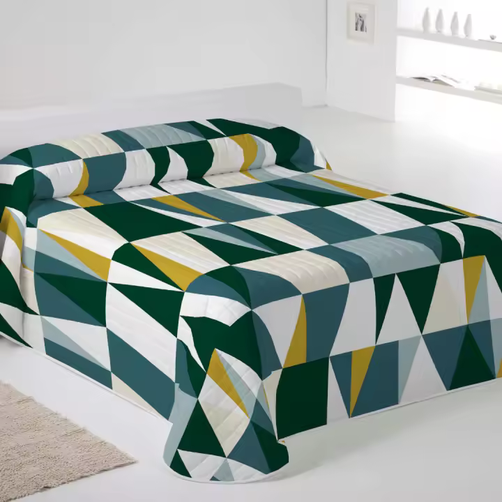 ICEHOME - Colcha Bouti Estampada - Microfibra Extra Suave de Alta Calidad - 7 Modelos Diferentes - Acolchado a Rombos - Cama 90-105/135/150/180 - Relleno Ligero 70 gramos - Fabricado en España - 1