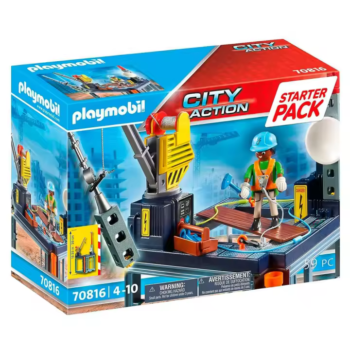 Playmobil Starter Pack Construcción con Grúa 70816. - 1