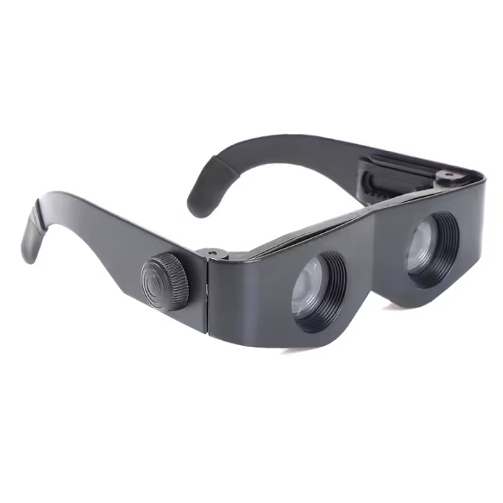 Telescopio Binocular Portátil De Estilo Gafas Negro Para Pesca Senderismo Contos Magnificación 3x Lente Objetivo 28mm - 1