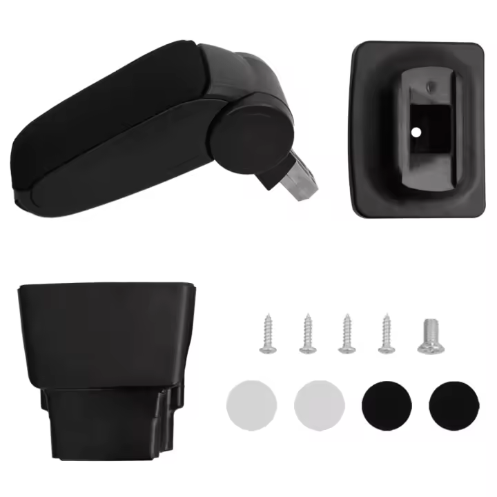 vidaXL Reposabrazos para coche ABS negro 16x32x(35-50,5) cm - 1