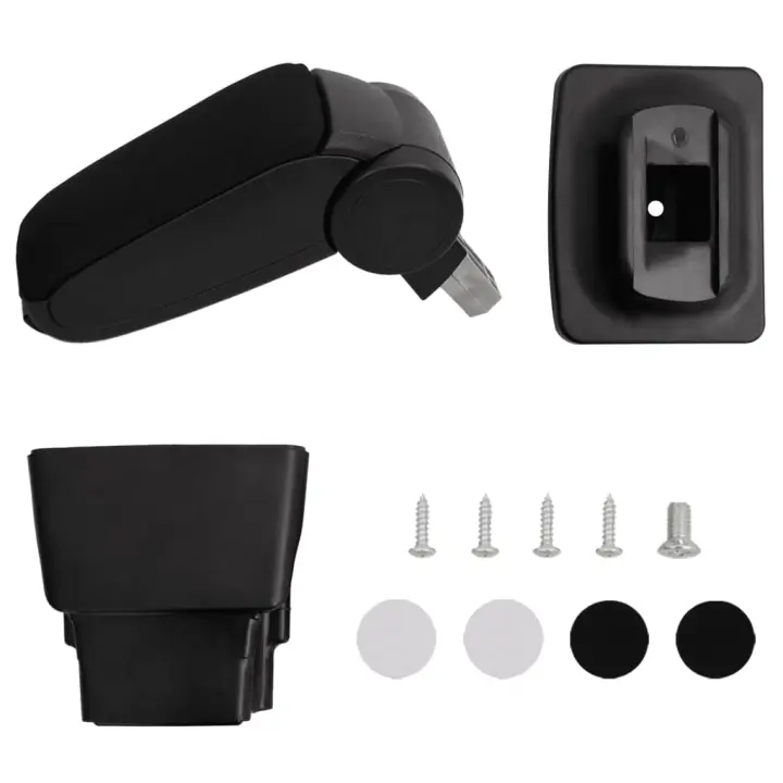 vidaXL Reposabrazos para coche ABS negro 16x32x(35-50,5) cm - 1