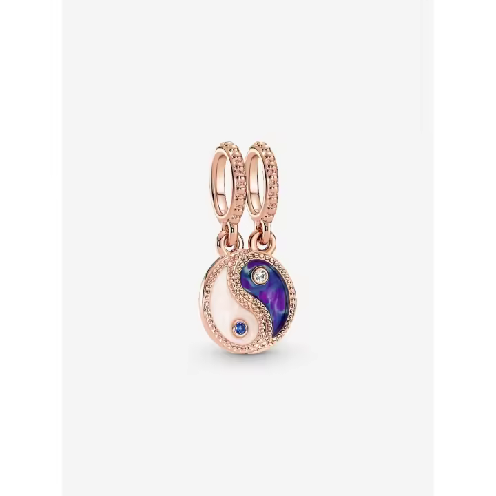 Pandora - Charm Colgante brilliant divisible with Yin y Yang - Baño de Gold Rose de 14 K - 1
