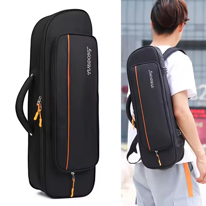 Bolsa De Trompeta Negro De Tela Oxford Suave Estuche De Almacenamiento Para Instrumentos Musicales Tamaño 22.44 X 6.69 X 5.12 Pulgadas - 1