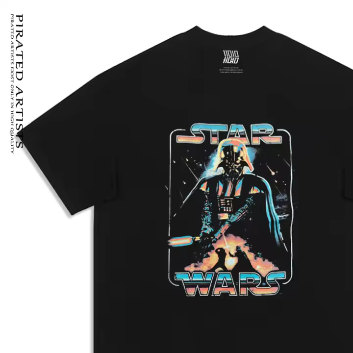 Camiseta Unisex Estilo Casual Verano Star Wars Rock Hip-Hop Deportiva Suelta Para Hombres Y Mujeres Moda Couple Top - 1