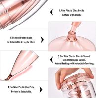 Copas de vino de plástico desmontables, Copas de champán para picnic de 200 ml, resistentes al calor e irrompibles - details 0