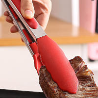 Pinza Para Carne De Acero Inoxidable 7/9/12 Pulgadas Con Mango De Silicona Antideslizante Para Barbacoa Y Cocina Accesorios De Fiesta - details 6