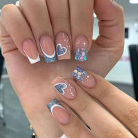 Uñas Postizas Francesas Cortas 24 PCs Con 1 Jelly Y 1 Archivo De Uñas Material ABS Estilo Diverso Sin Químicos De Alta Importancia - details 4