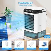 Ar Acondicionado Portatil, Depósito 900ml, with Caja De Hielo,3 en 1 Enfriador De Aire Silencioso 2 Modos de Nebulización,LED Coloridos Aire Acondicionado Mini Para Viajes De Oficina En Casa - details 2