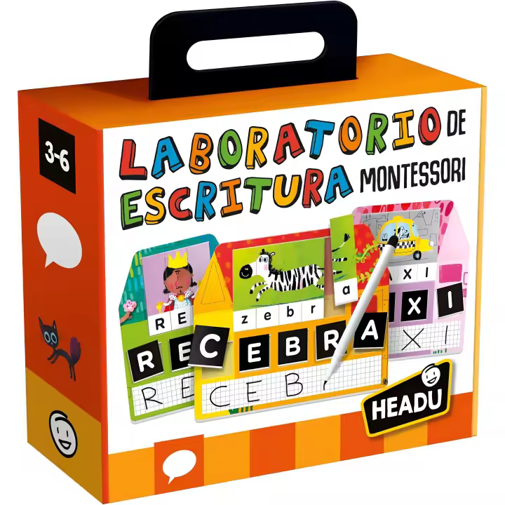 Headu- Italy Laboratorio de Escritura. Juego Infantil Educativo Aprender a Leer y Escribir. Niño y niñas de 3 a 6 años, Multicolor (ES28160) - 1