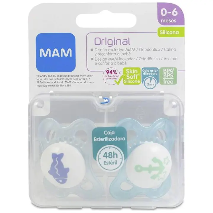 Mam Baby Chupete Silicona Original 0-6 M Pack Doble A - 1