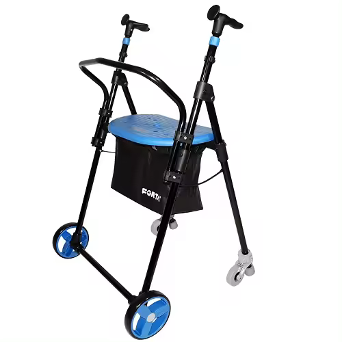 Andador Plegable Air-On Plus Azul con Asiento Ergonómico y Respaldo Metálico - 1