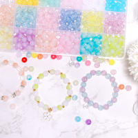 Kit De Hileras De Cuentas De Vidrio Para Joyería 24 Colores 8mm Cuentas Redondas Para Principiantes Para La Creación De Pulseras - details 3