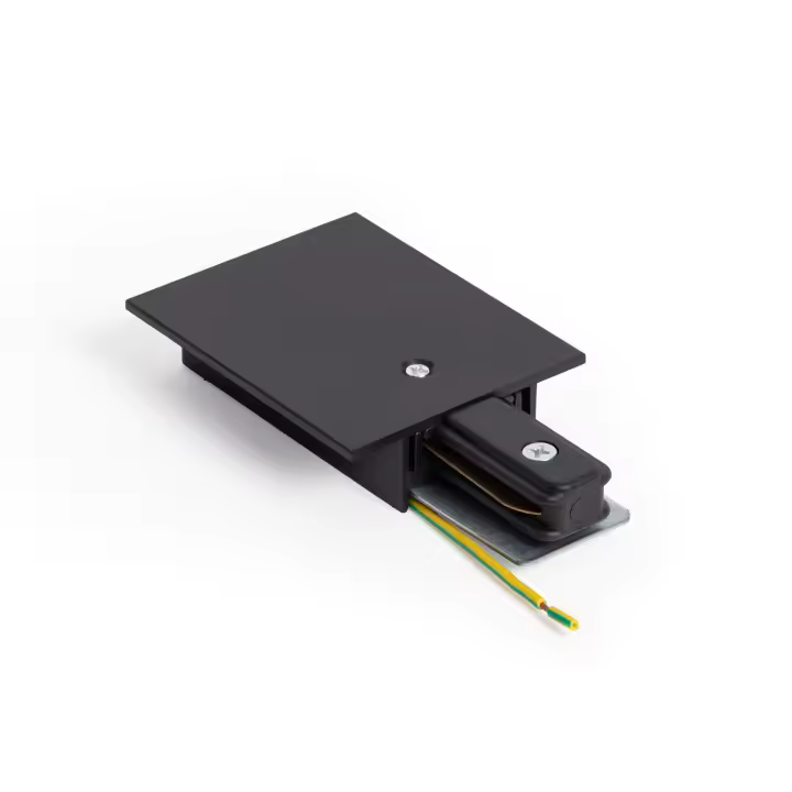 Ledkia Conector Monofásico a Red para Carril Empotrable Aluminio Negro - 1