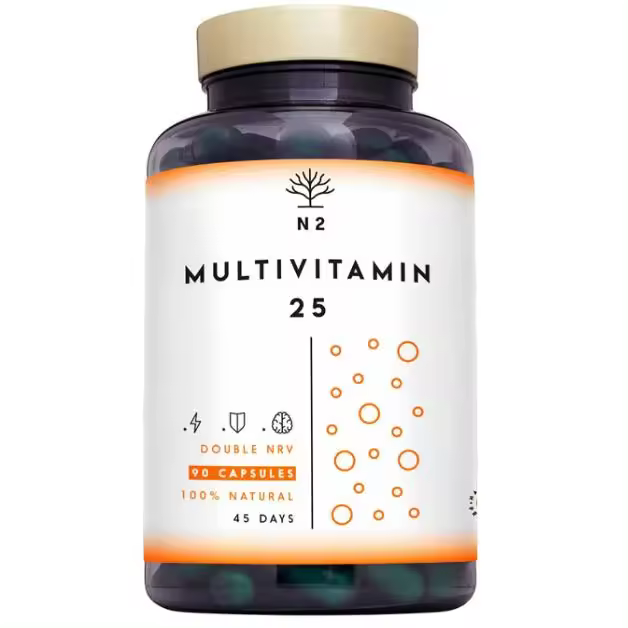 Multivitaminas y Minerales, 200% Dosis Diaria, Complejo Vitamínico Completo. Magnesio, Vitamina C, Vitamina D, Zinc, B1, B6, B12 y más vitaminas para el cansancio, 90 Cápsulas. N2 Natural Nutrition EU - 1
