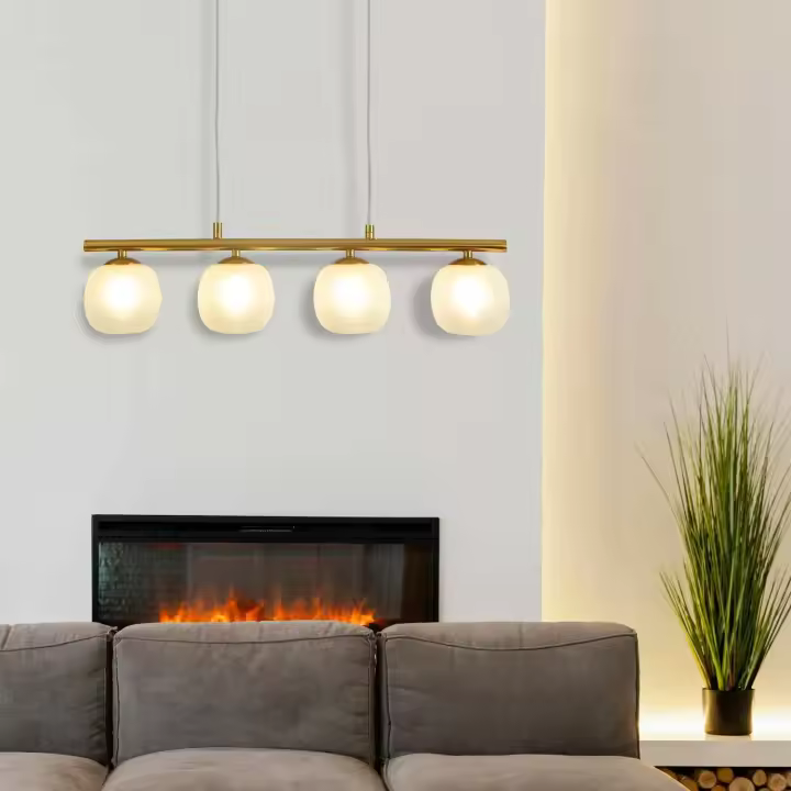 LÚZETE - LÁMPARA DE TECHO 4 LUCES HIERRO PAVÓN NICOLETTA ALM-APOL | Decorativa, Salón y Comedor - 1