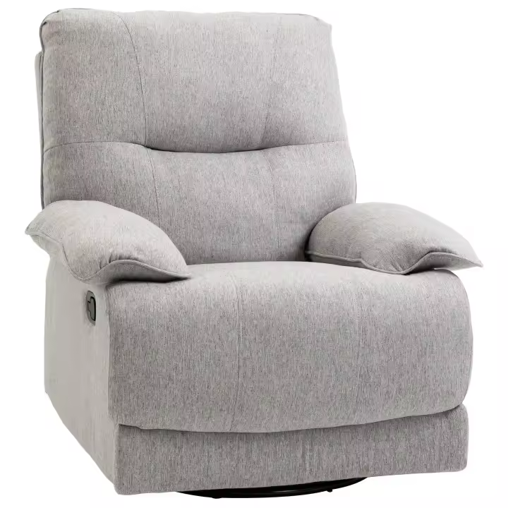 HOMCOM Sillón Reclinable de Salón Sillón Relax Reclinable Manual Tapizado en Tela con Reposapiés Carga 160 kg para Personas 150-190 cm 89x98x101 cm Gris - 1