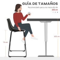 HOMCOM 2 Taburetes Altos de Cocina Tapizado en PU Taburetes de Bar con Respaldo Patas de Acero y Reposapiés para Comedor Carga 110 kg 47x54x99 cm Gris Oscuro - details 5