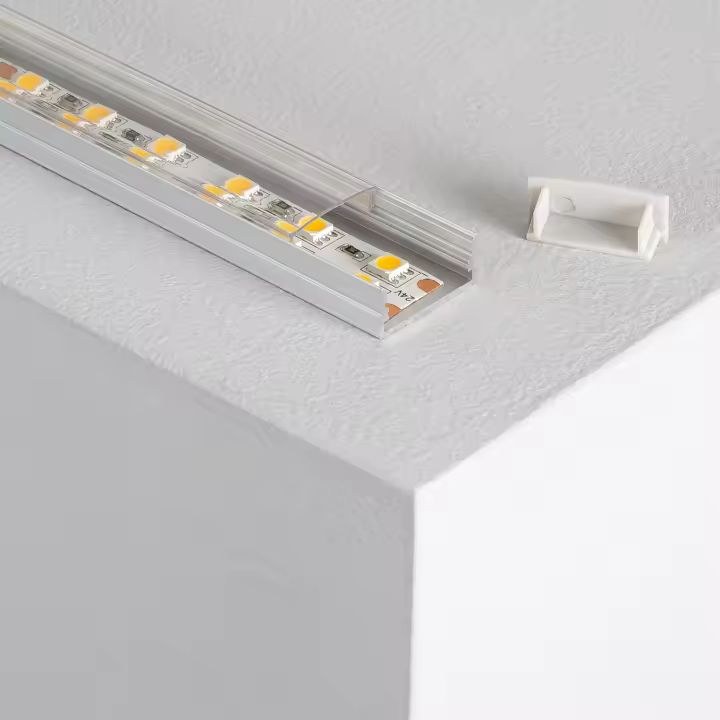 Ledkia Perfil de Aluminio Superficie 1m para Doble Tira LED hasta 20 mm - 1