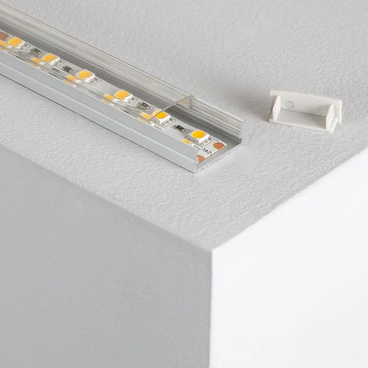 Ledkia Perfil de Aluminio Superficie 1m para Doble Tira LED hasta 20 mm - 1