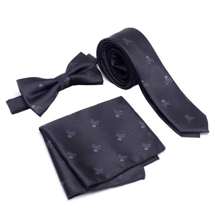 Set De 3 Corbatas Para Hombre Estilo Fashion Con Diseño De Esqueleto Y Cravatetejido En Poliéster Conjunto De Moda Para Eventos Elegantes