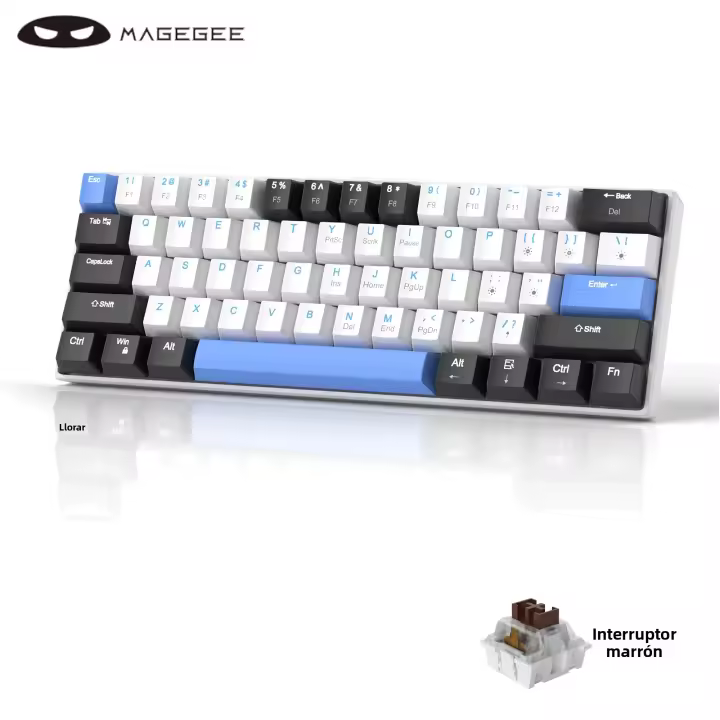 Teclado Mecánico Compacto MageGee MK-Star61 Mini 60% Con Retroiluminación LED 61 Teclas Para Gaming Y Uso En Laptop Desktop Y Tablet - 1