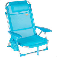Aktive - Silla de playa plegable multiposición, aluminio y textileno, asiento bajo, incluye bolsillo lateral, cojín acolchado, asa de transporte, silla reclinable de playa, respaldo reclinable - details 6