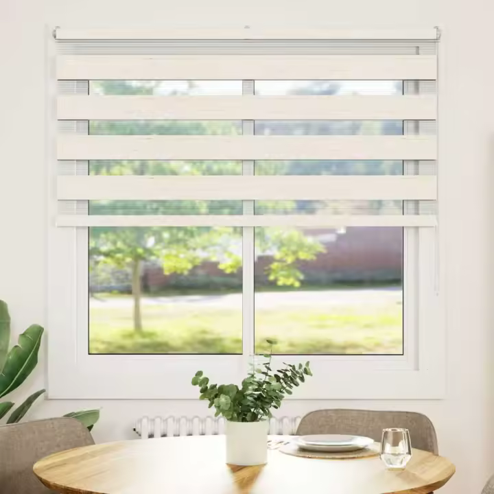 Estor cebra beige mármol tejido ancho 145,9 cm poliéster - 1