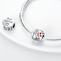 Encantos De Pareja De Niño Y Niña Platinados Con Circonia Para Pulsera O Collar Joyería Para Mujer Pendiente Clásico De Moda Vintage Romántico - details 71